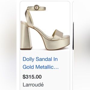 Larroudé Dolly Sandal in gold size 5
